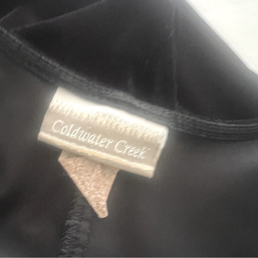 Coldwater Creek Vintage Women Whimsigoth 10P Black Velvet Sleeveless Maxi Dress - Picture 7 of 8